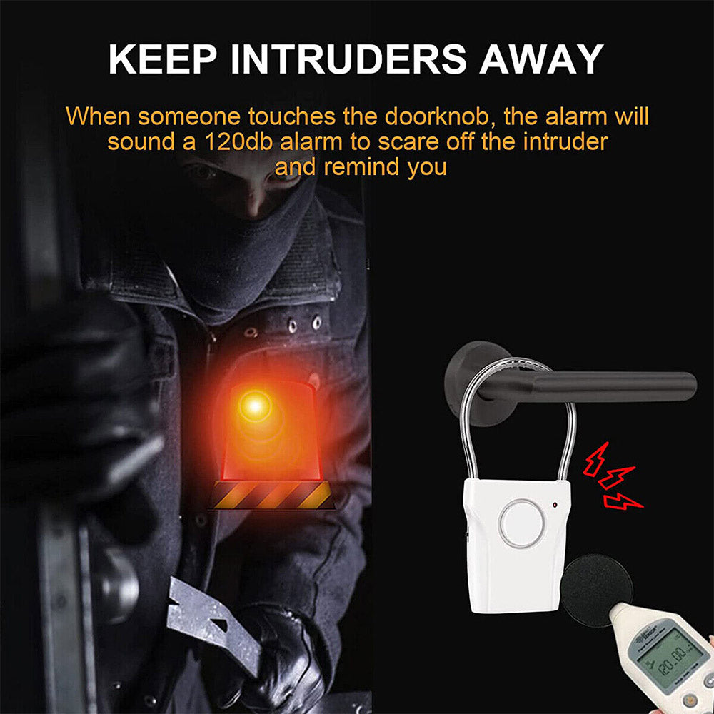 Electric Home Hotel Security Alarm Door Handle Alert Device Intruder Wireless