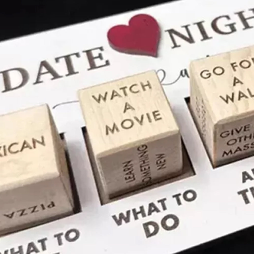 Wooden Date Night Dice: After Dark Edition - Romantic Adventure Dice for Couples