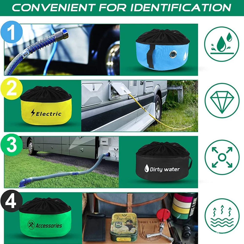 Hose Bag Caravan Camping RV Cable Organizer Water Hose Electrical Cords Storage