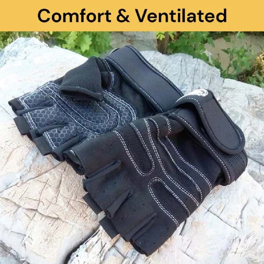 Unisex Half Finger Gloves Cycling Bicycle Gym Workout Training Anti Slip Padded