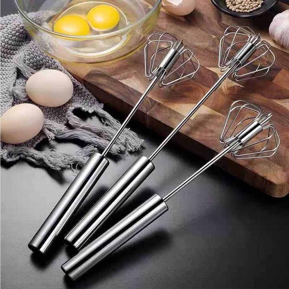 Semi Automatic Stainless Whisks Hand Push Egg Beater Milk Whip Mixer Easy Whisk