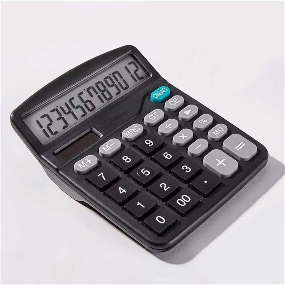 Solar Electronic Desk Calculator Extra Large Display Business Battery 12 Digit