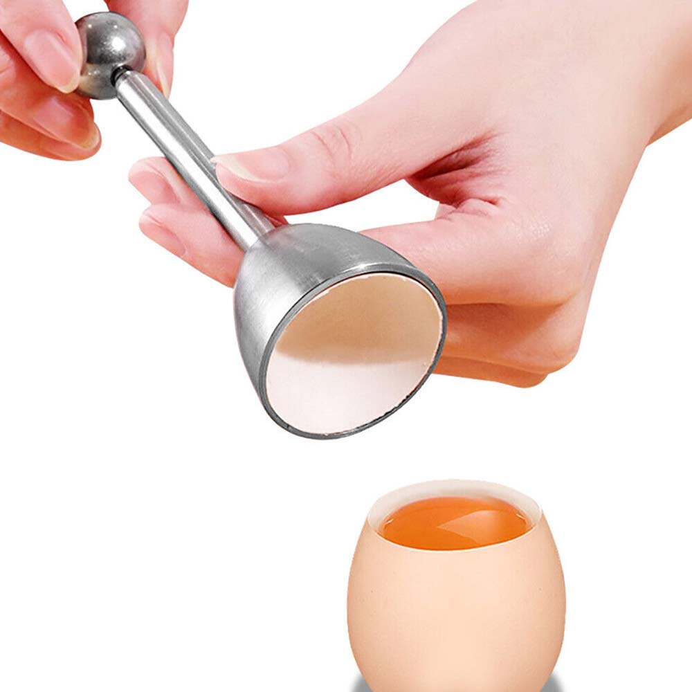 1X Stainless Steel Egg Shell Opener Cutter Cracker Boiled Egg Topper Separator