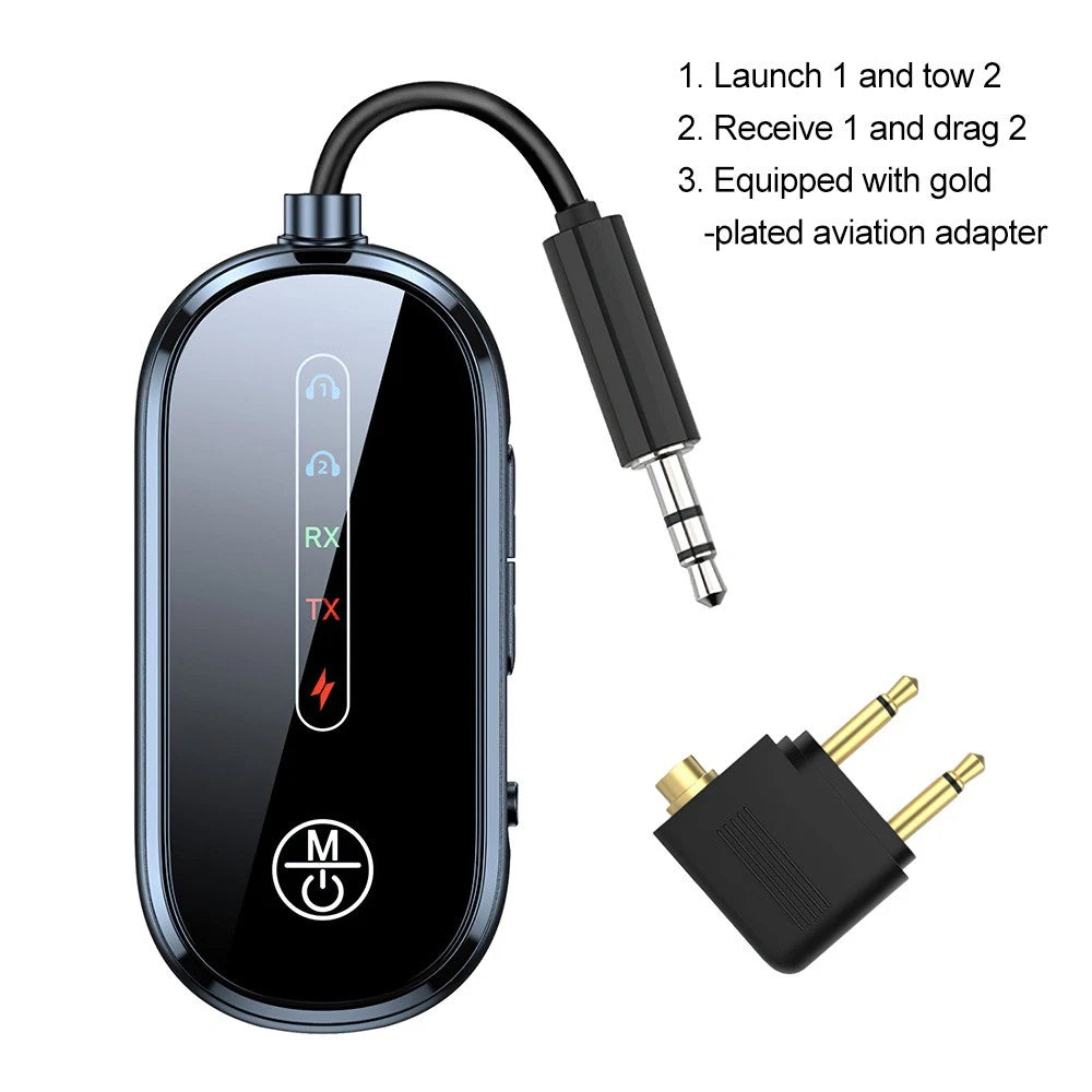 Airplane Bluetooth Transmitter for AirPods - Wireless Audio Adapter for Headphones