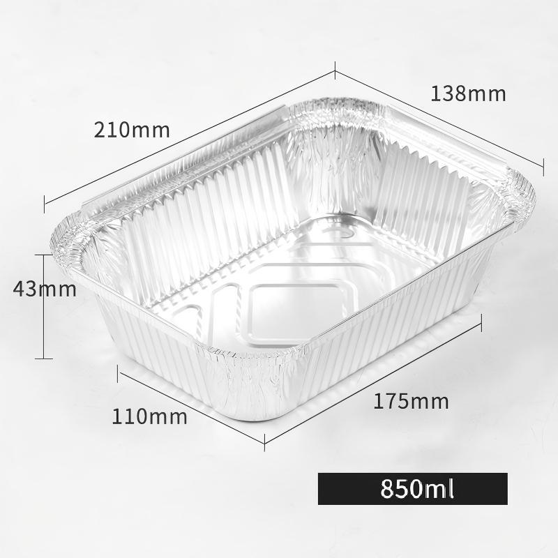 20Pcs Rectangle Air Fryer Aluminum Foil Pans -Oil-Proof BBQ Drip Trays (No Cover)