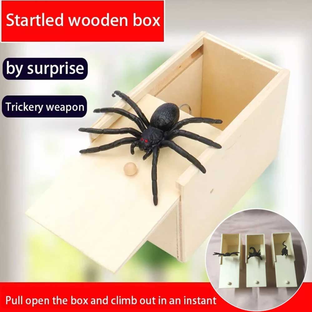 Halloween Prank Spider Scare Box – Hidden Trick Toy, Joke Case for Fun & Laughs