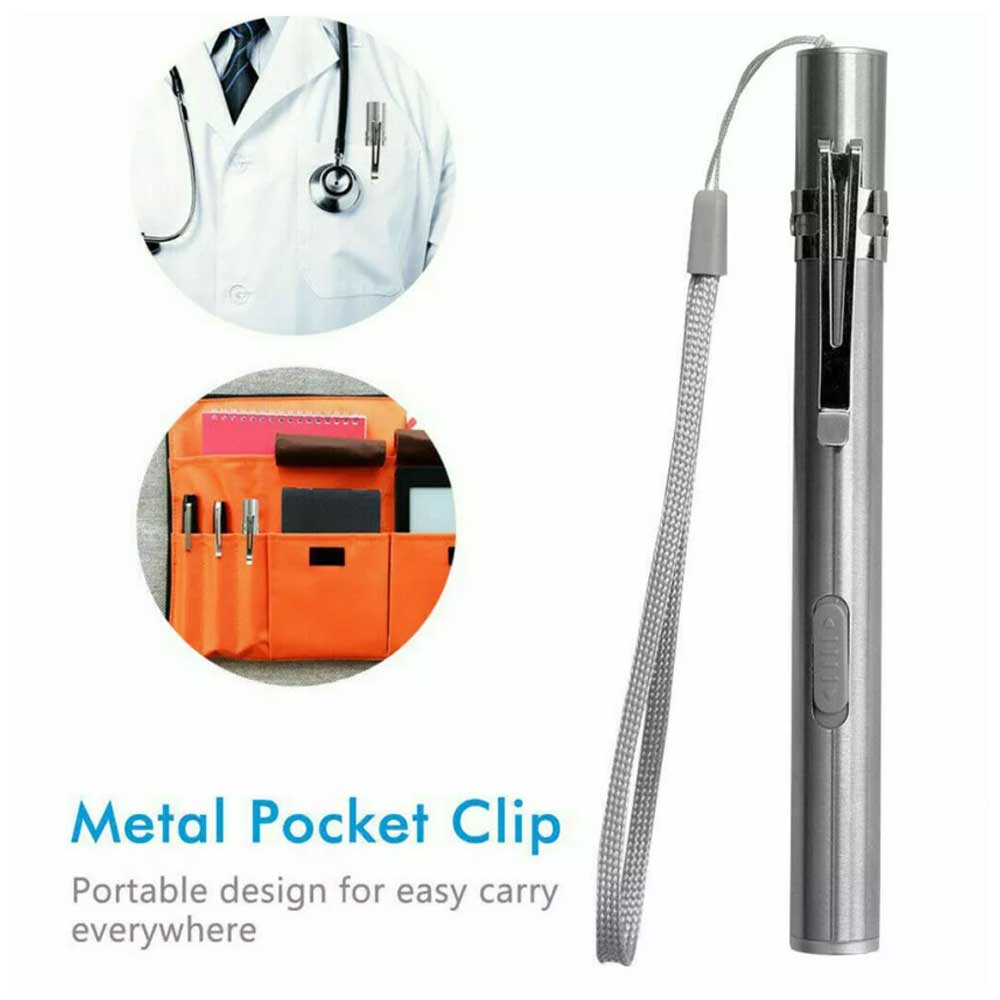 5" LED USB Rechargeable Mini Tactical Flashlight Stainless Steel Torch Pen Light