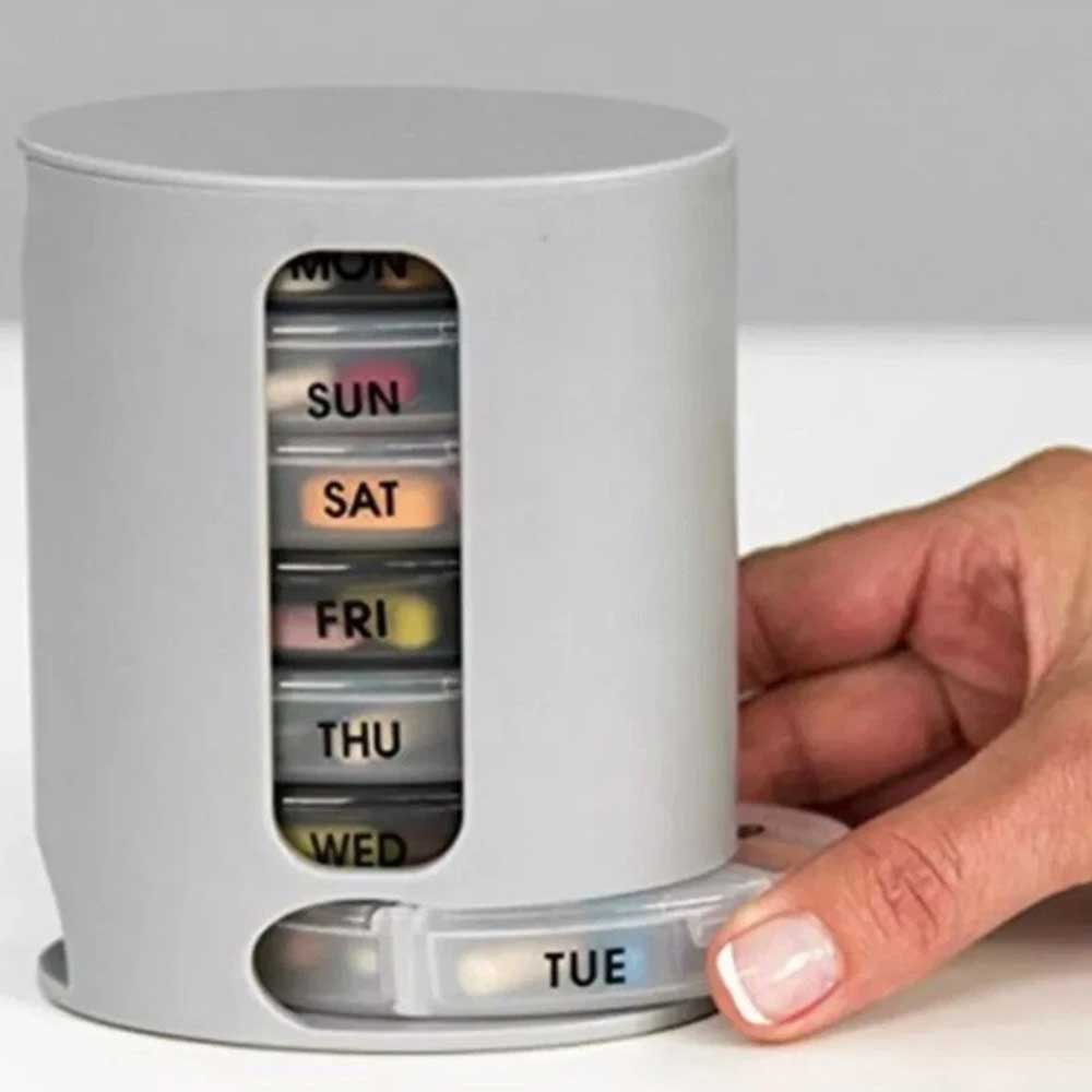 7-Day Pill Organizer with 28 Compartments, Weekly Daily Medicine Reminder Box for Pill/Vitamin/Tablet Storage