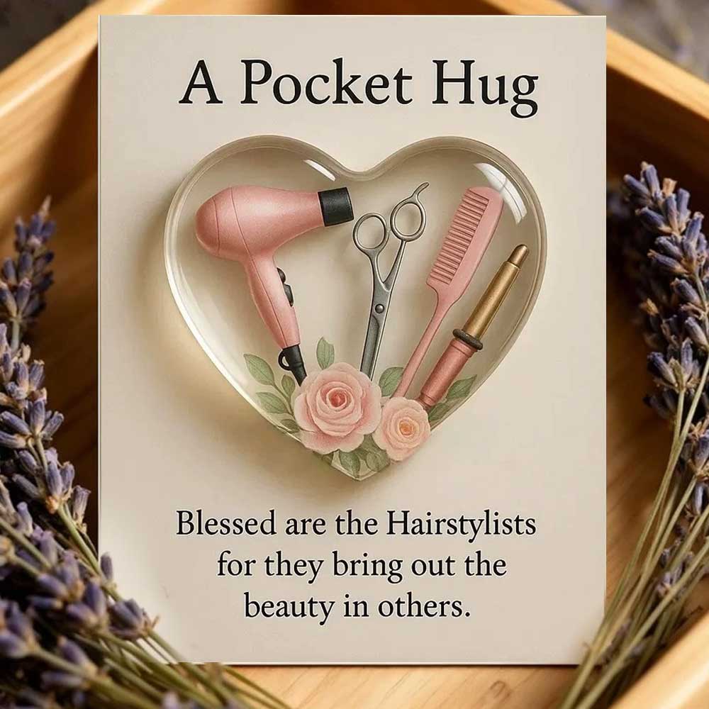 A Pocket Hug for Hairstylists - Mini Hair Tool Heart Ornament & Appreciation Gift