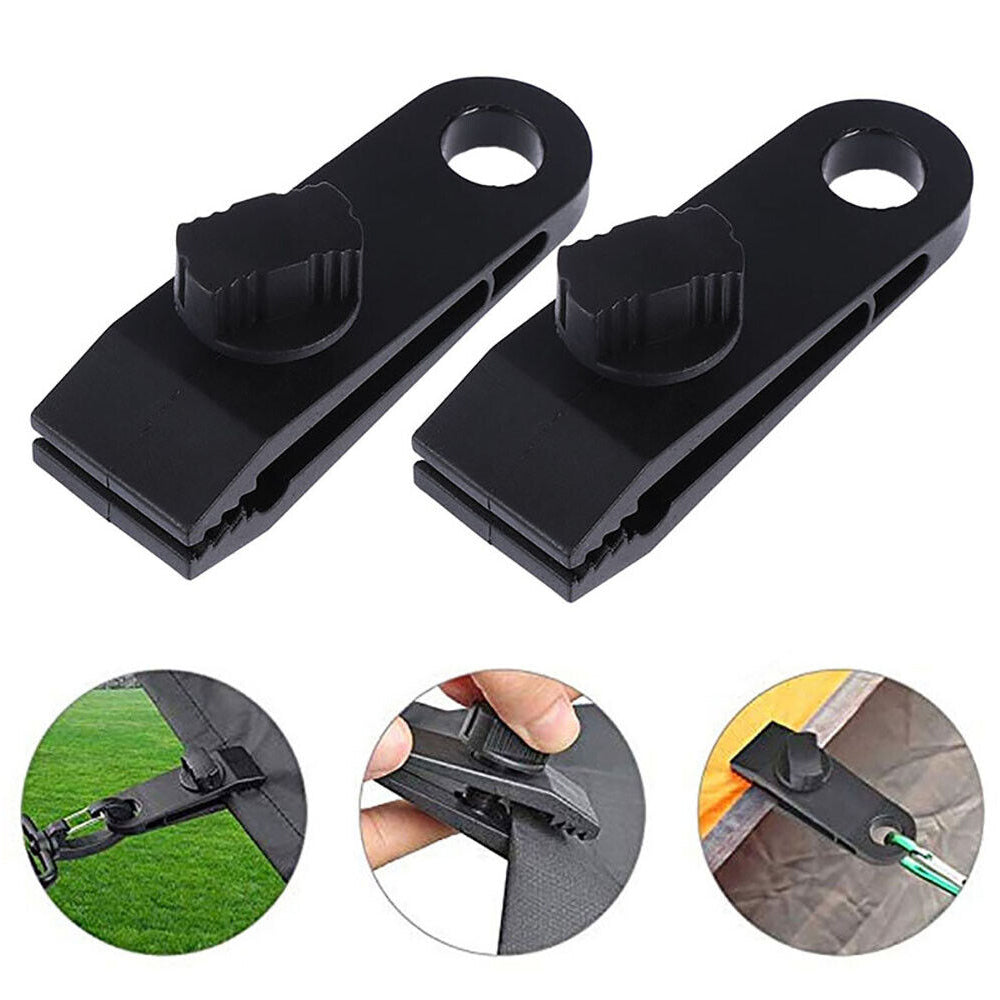 10/20 Pack Awning Tent Clamp Tarp Clips Set Canopy Snap Hangers Survival Camping
