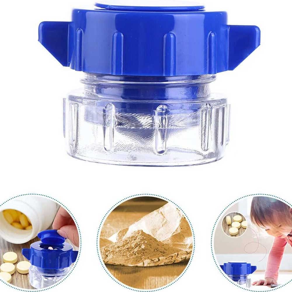All-in-One Pill Crusher Grinder with Storage Compartment Portable Medicine Pulverizer and Tablet Splitter