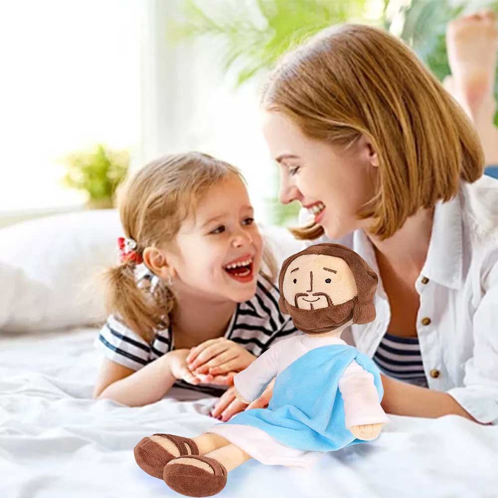 Jesus Plush Doll - Religious Stuffed Toy for Kids, Easter Gift, Christening Present