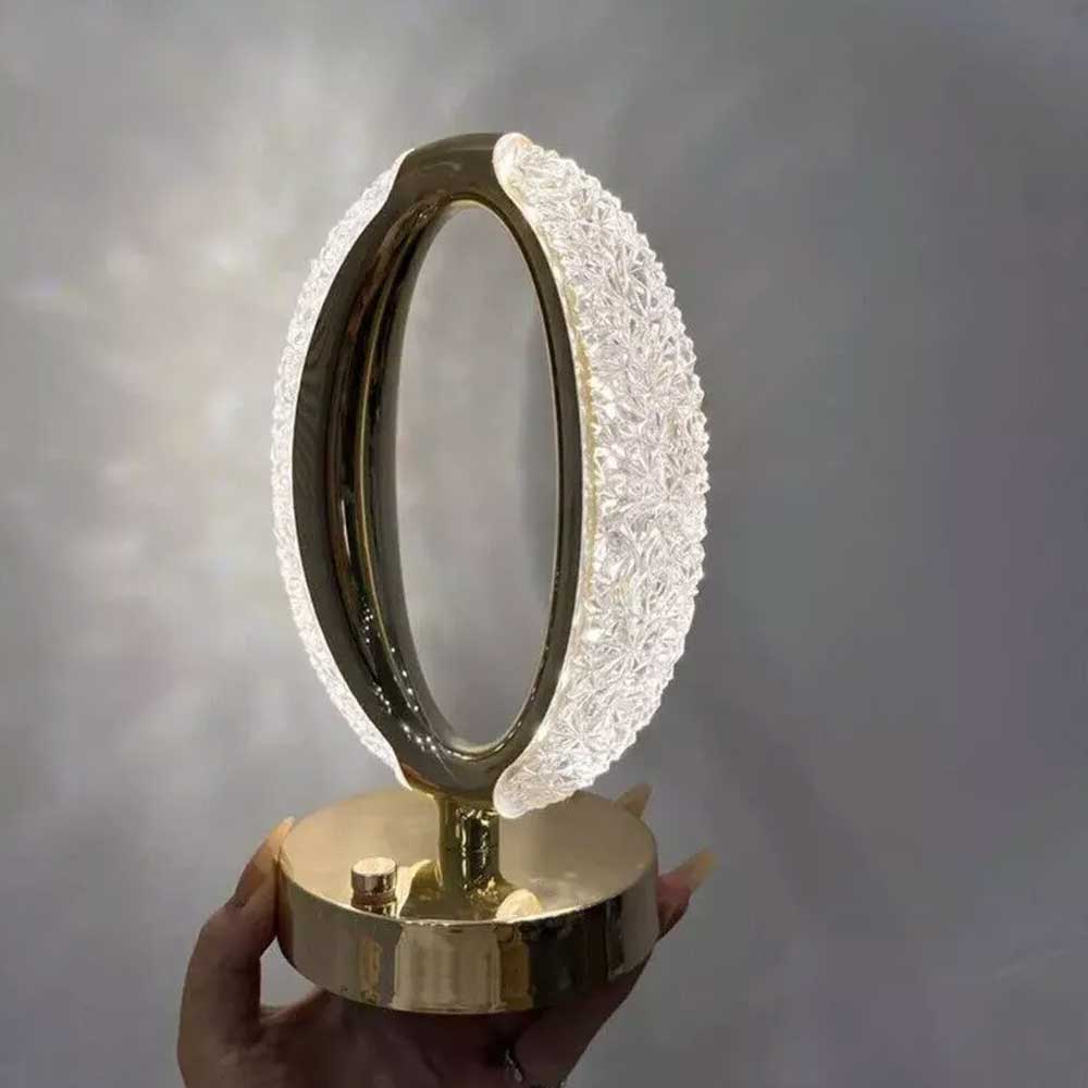 Table Lamp Crystal Night Light Touch Control USB Rechargeable Bedside Lamp Decor