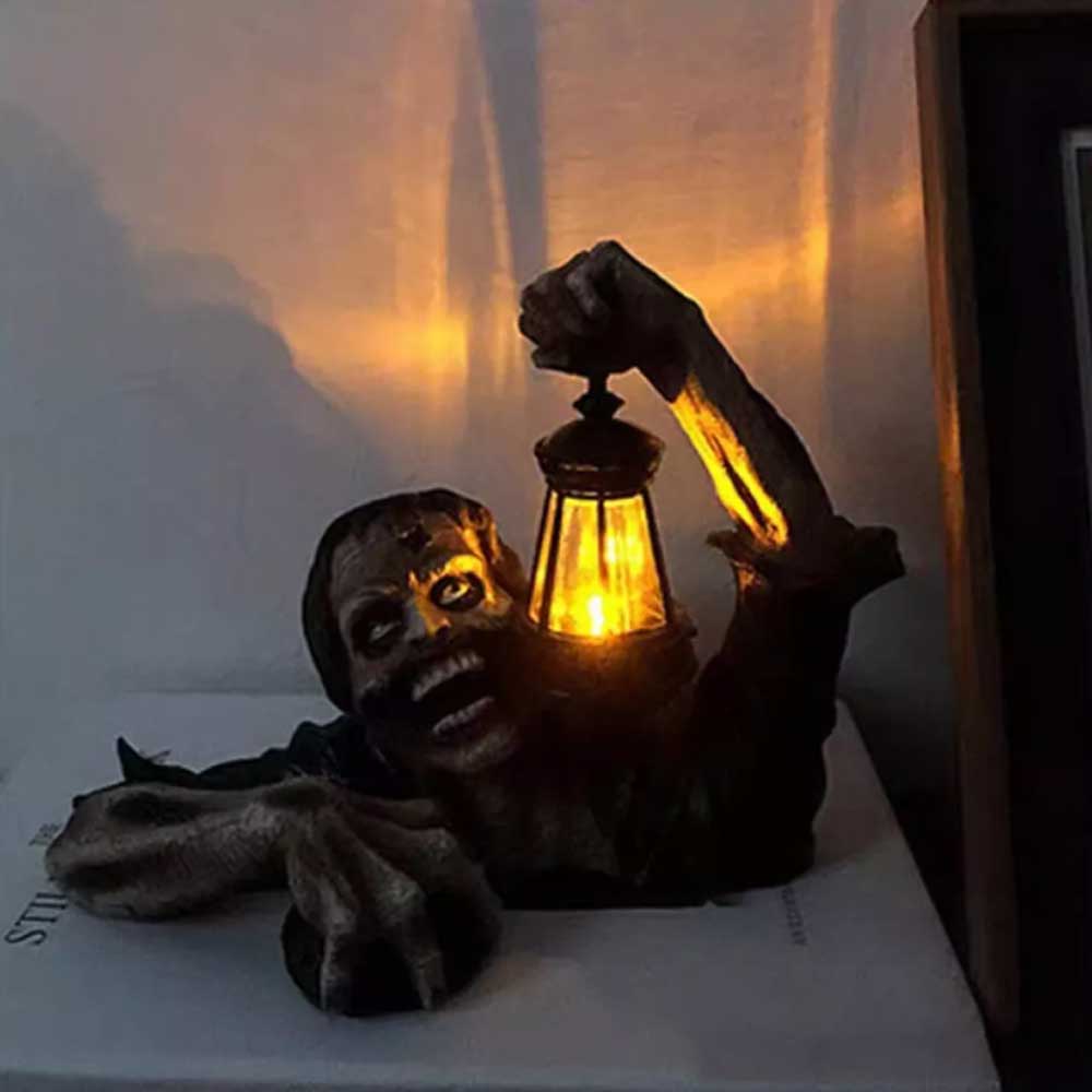 Ground Breaking Zombie Skeleton Prop Lantern Garden Decor CG Book week Party
