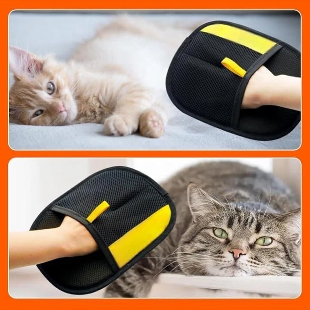Pet Grooming Gloves 2 Pack – Cat & Dog Hair Remover, Reusable & Washable