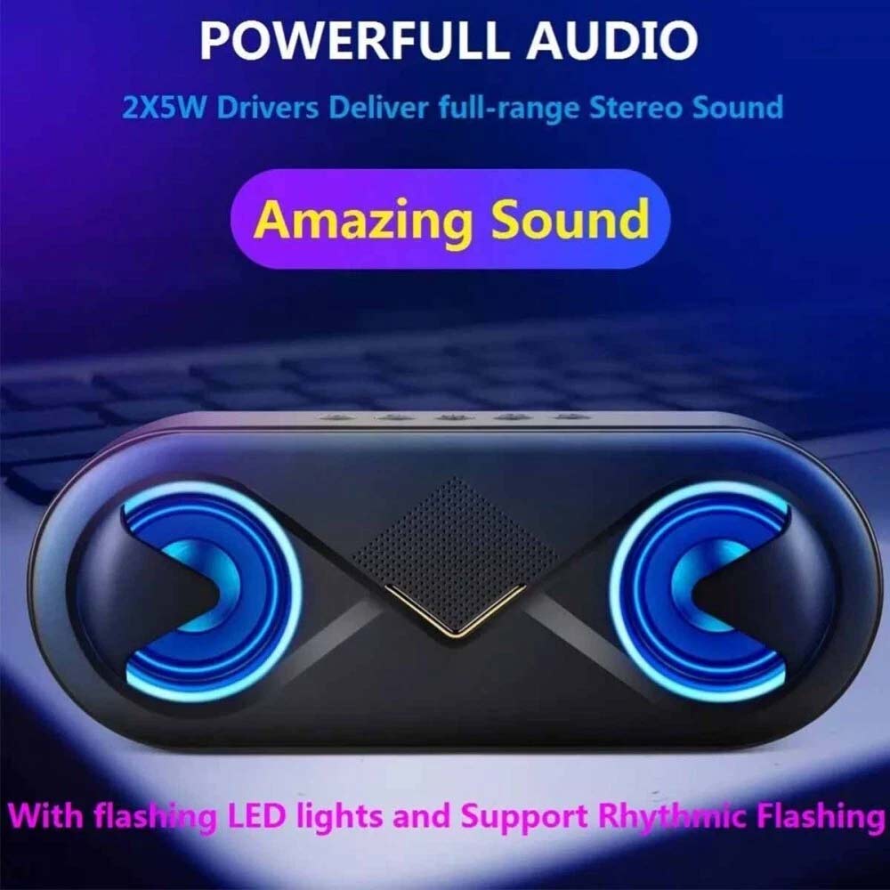 High Bass Ultra Loud Bluetooth Speaker - Portable Wireless Outdoor Speaker, Black