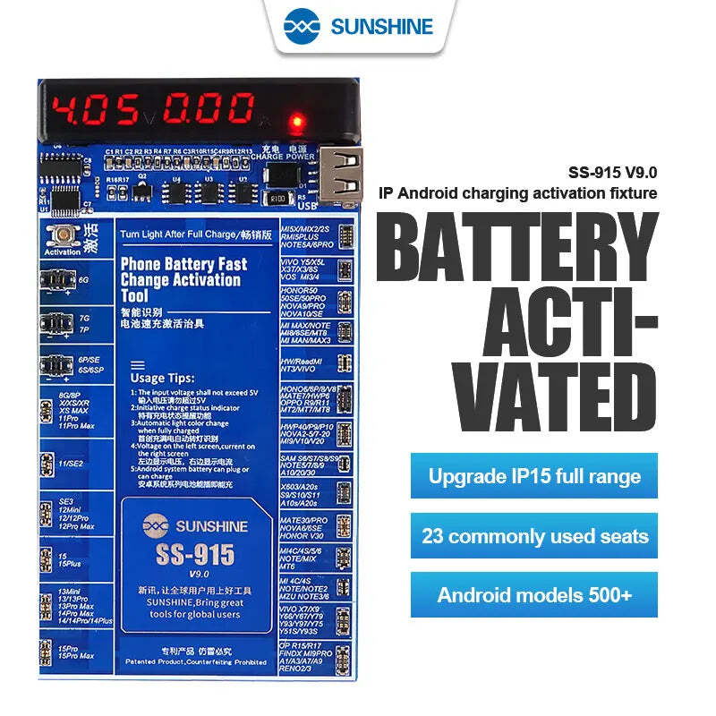 SUNSHINE SS-915 V9.0 IP Android Battery Activation Charging Board for 6G-15ProMa