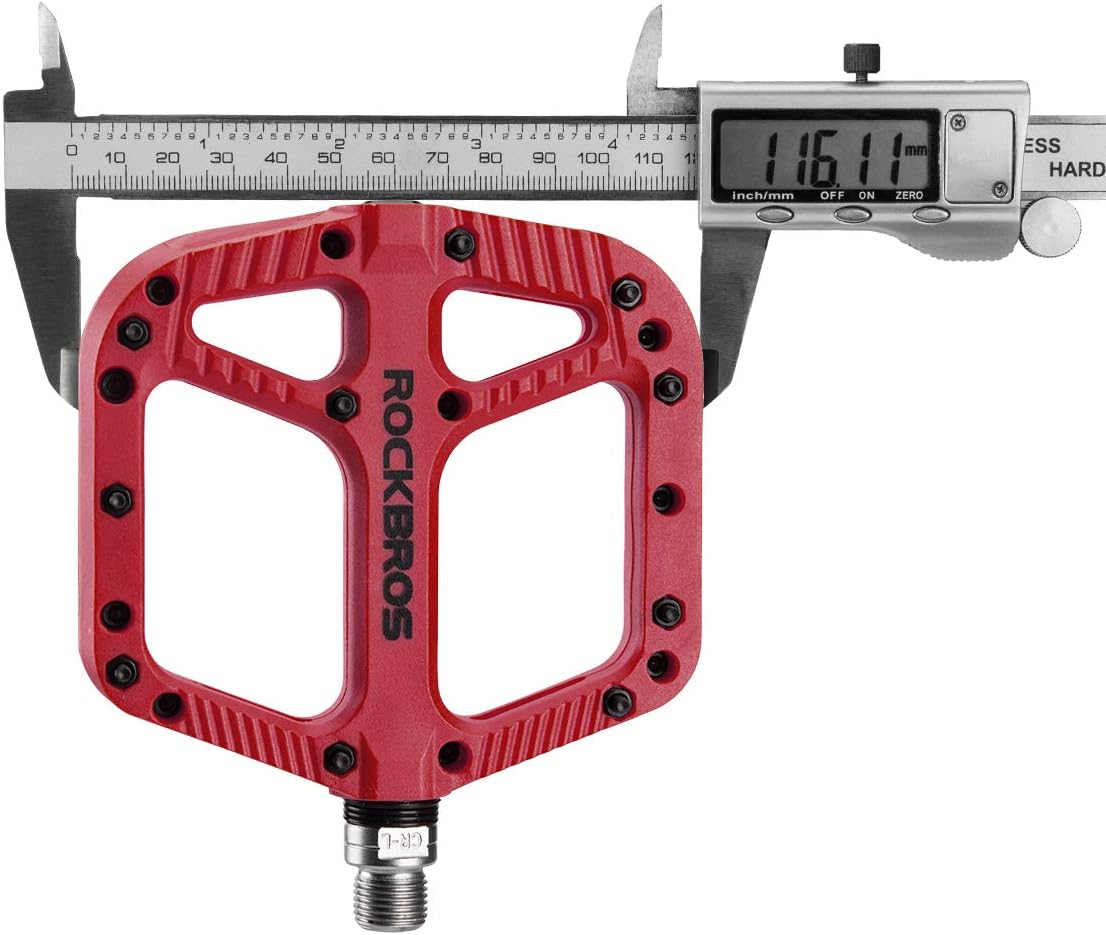 ROCKBROS Bike Pedals Nylon Composite Bearing 9/16" MTB Wide Flat Platform