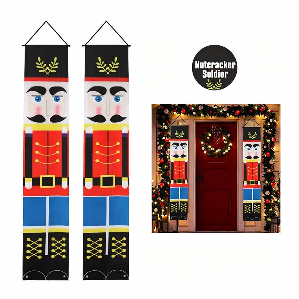 Christmas Soldier Banner Flag – Nutcracker Wall Hanging for Party & Home Decor 180x30cm