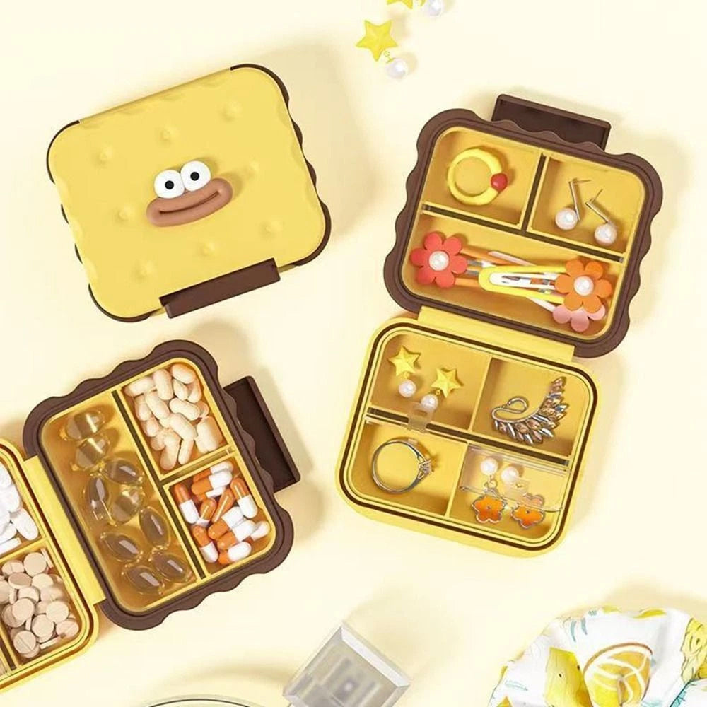 Cute 7-Compartment Waterproof Pill Box - Mini Travel Storage Case