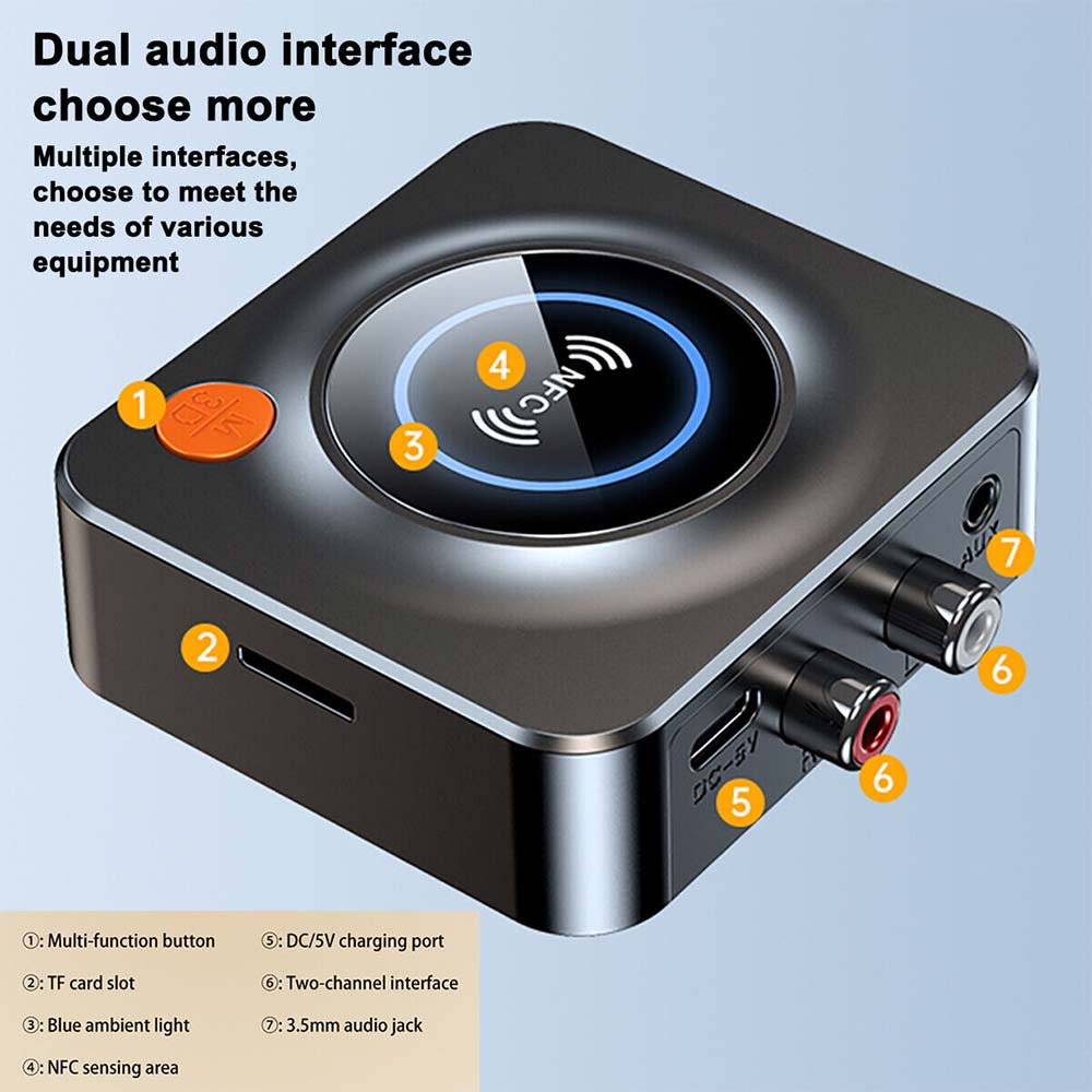 Bluetooth 5.1 Stereo Car Kit AUX 3.5mm Jack Wireless Adapter Audio Receiver
