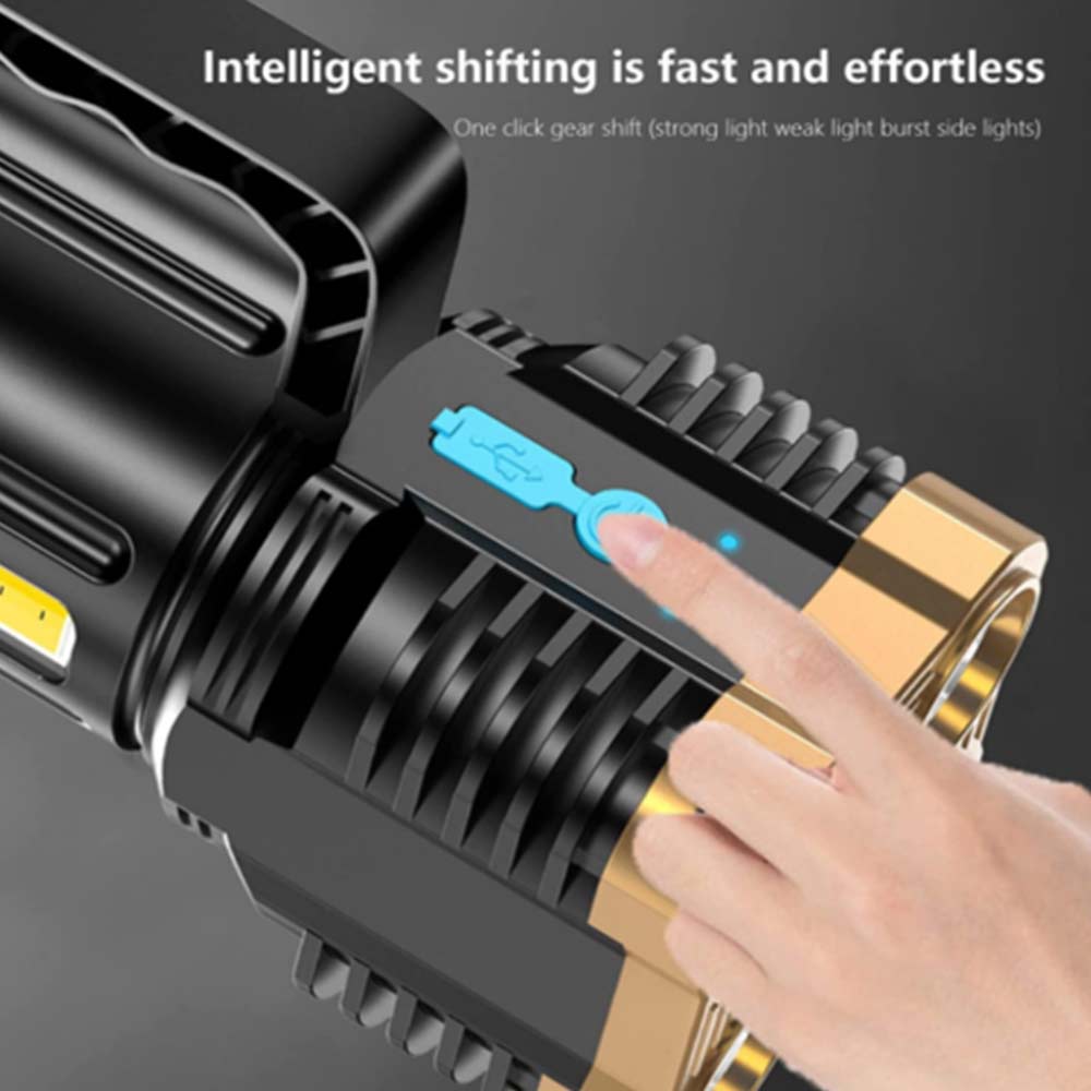 Rechargeable Portable LED COB Torchlight SPOTLIGHT Waterproof Torch Light
