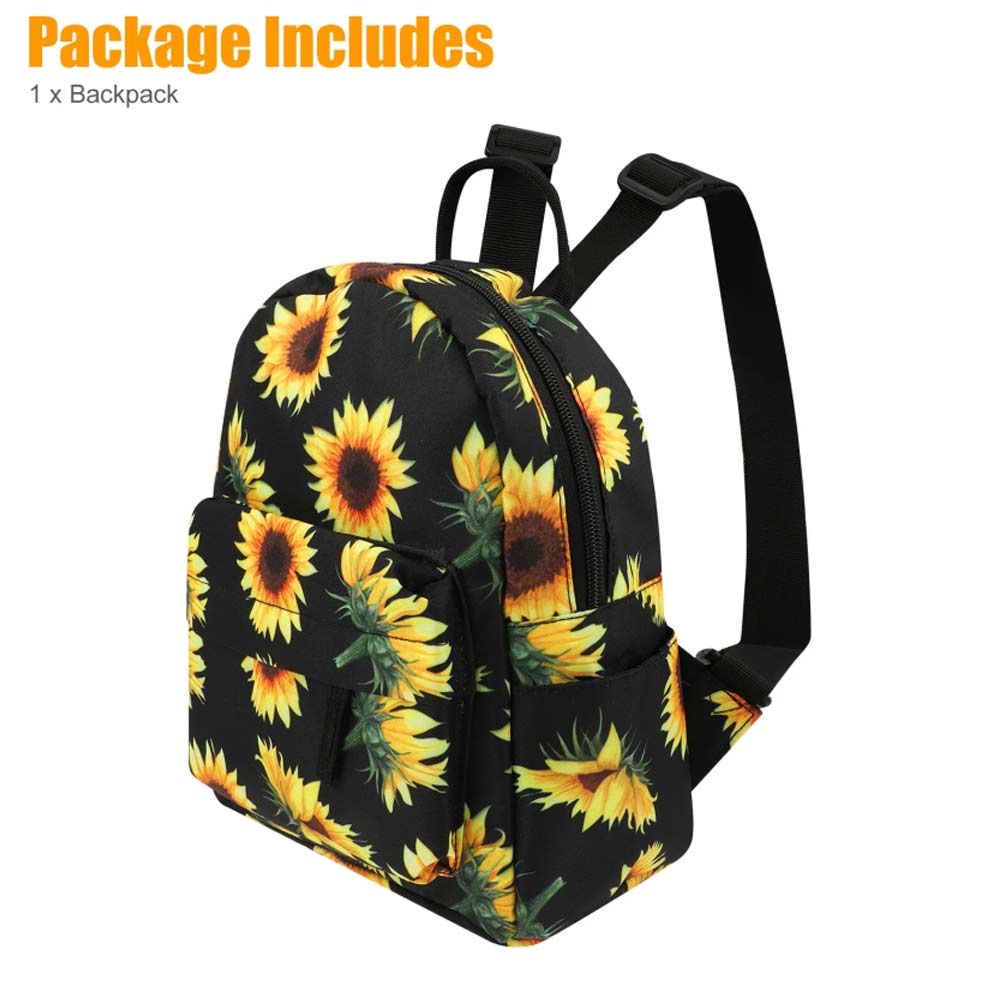 Mini Sunflower Backpack – Women's Purse, Shoulder Rucksack, Handbag & Travel Pouch
