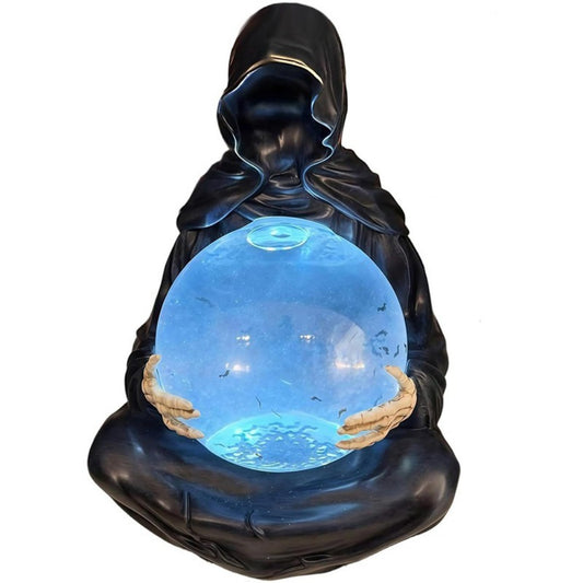 LED Light Grim Reaper Water Globe The Death God's Crystal Balls Halloween Decor