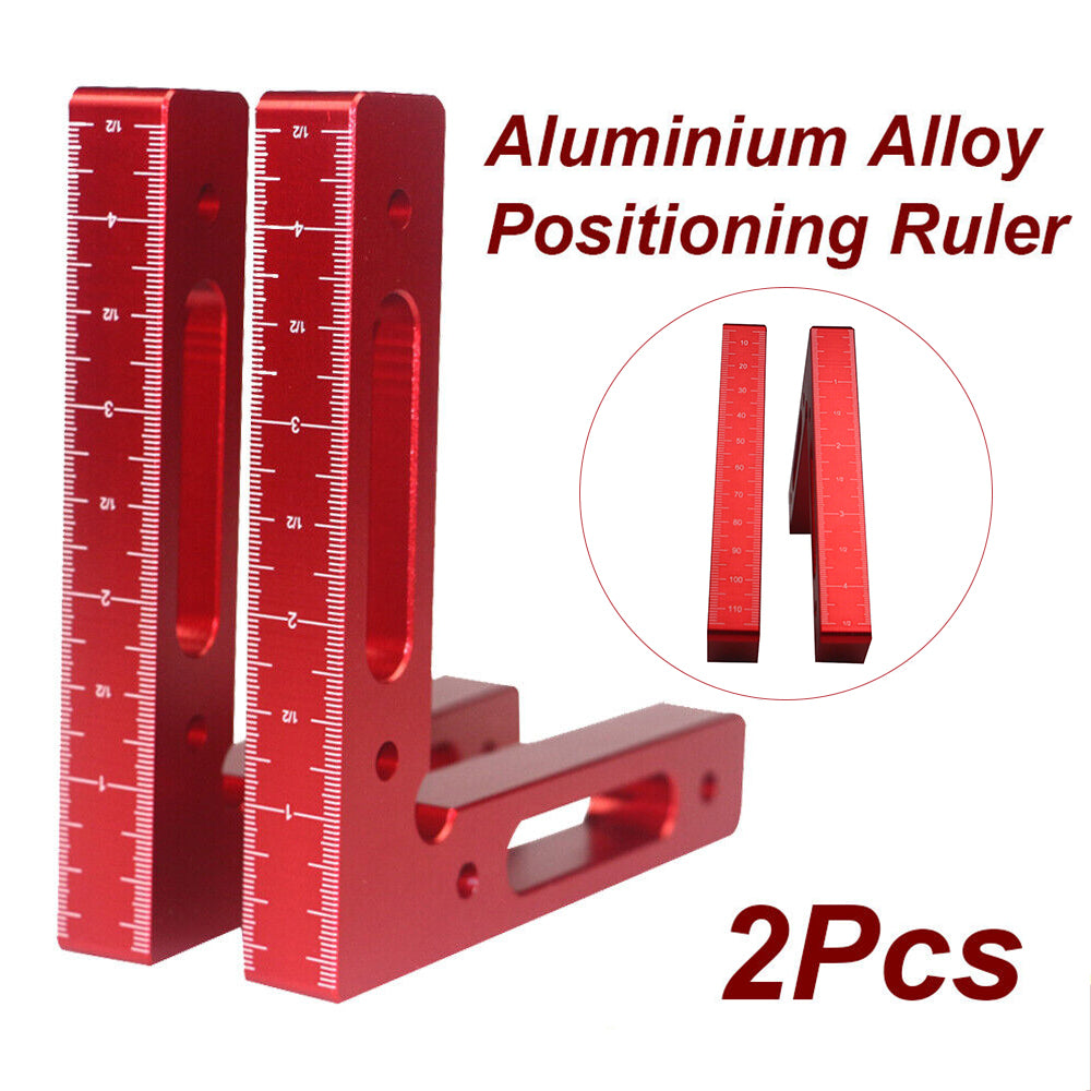 Aluminium Alloy 90 Degree 120x120mm Precise Clamping Square Metric Inch Scales