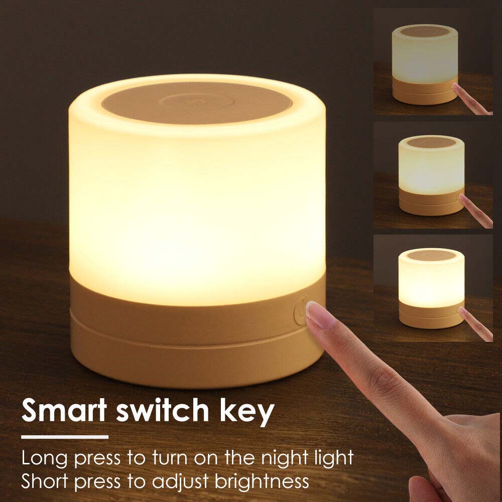 Touch Night Light USB Rechargeable LED Bedside Table Lighting Lamp Dimmable Gift