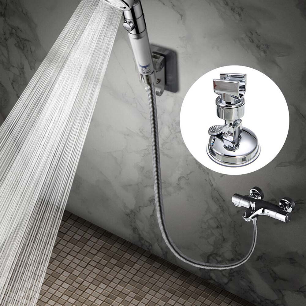 Shower Head Holder Bathroom Wall Mount Adjustable with Vacuum Strong Suction Cup
