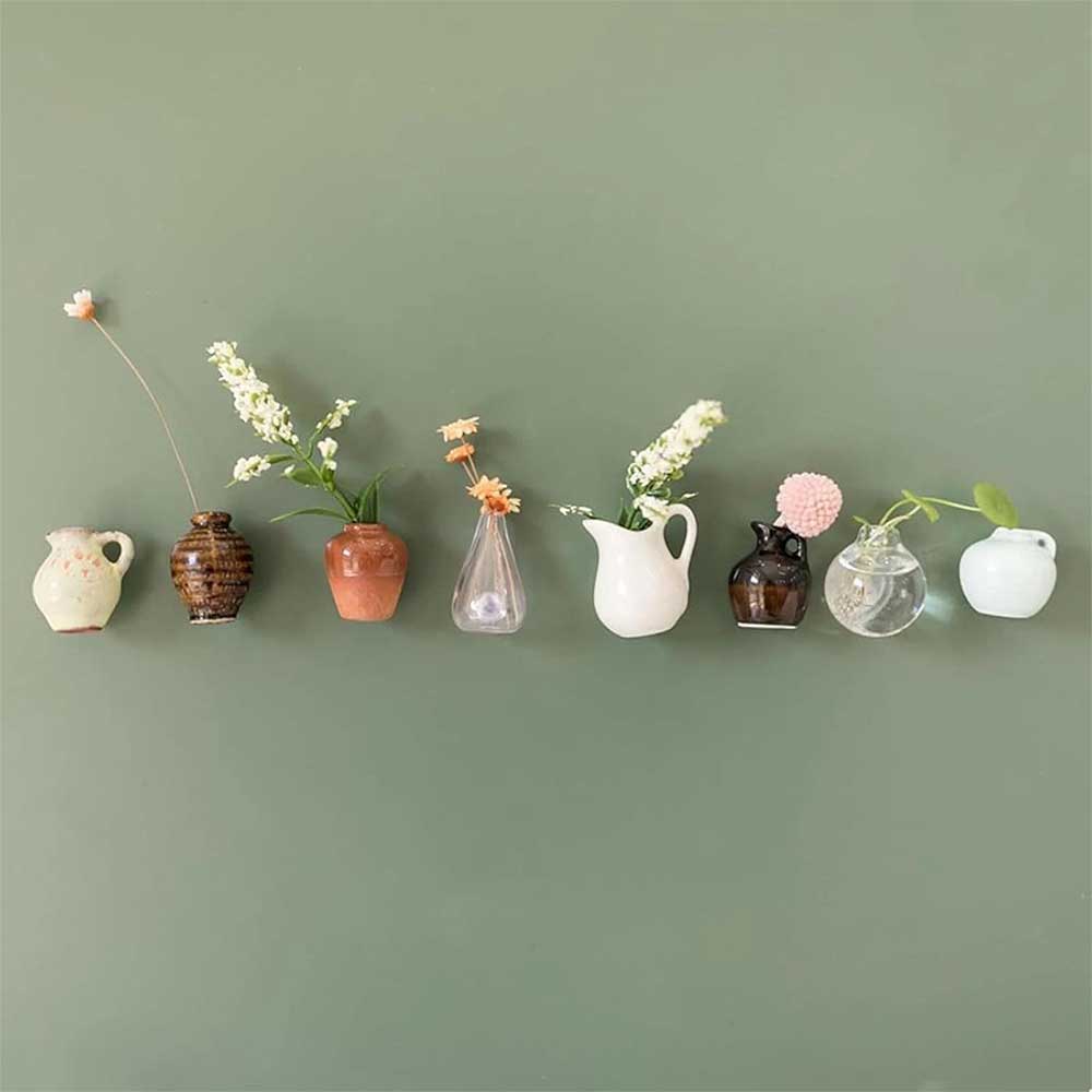 8PCS Mini Resin Vase Magnets - 3D Empty Vase Fridge Decor Set (Flowers Not Included)