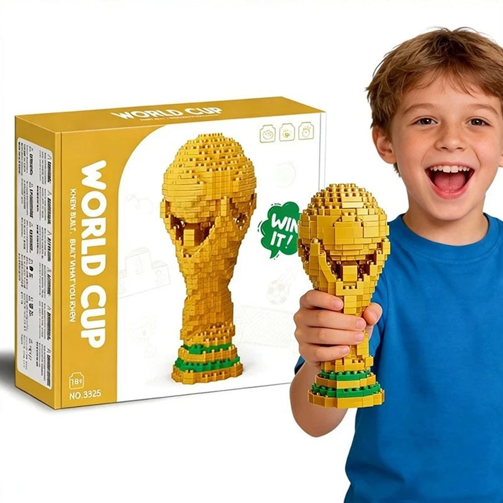 2026 World Cup Trophy Model – 500pcs Diamond-Shaped Building Block Kit