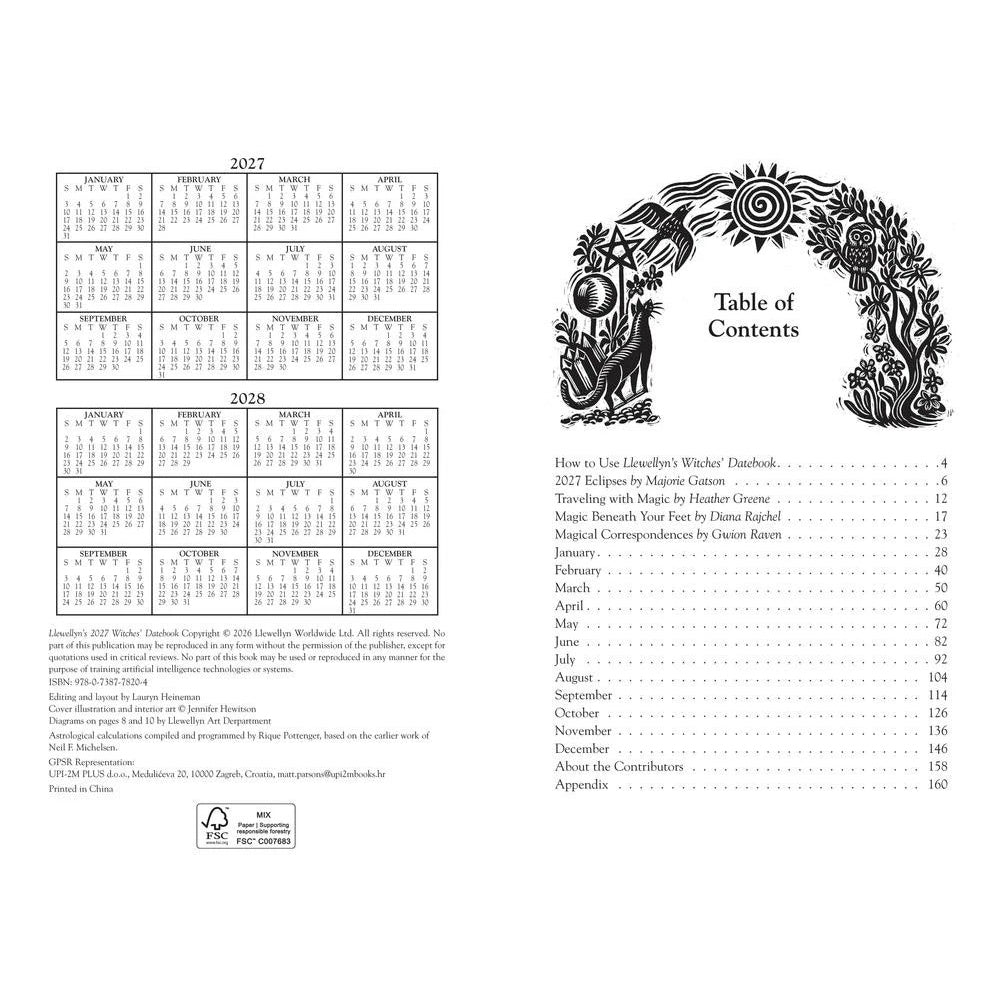 2027 Witches' Themed Journal – Spiral Bound Datebook for Note-Taking & Gifts