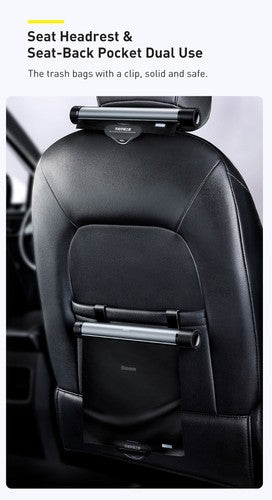 Car Back Seat Trash Bag Dispenser - Compact Metal Organizer with 40 Trash Bags