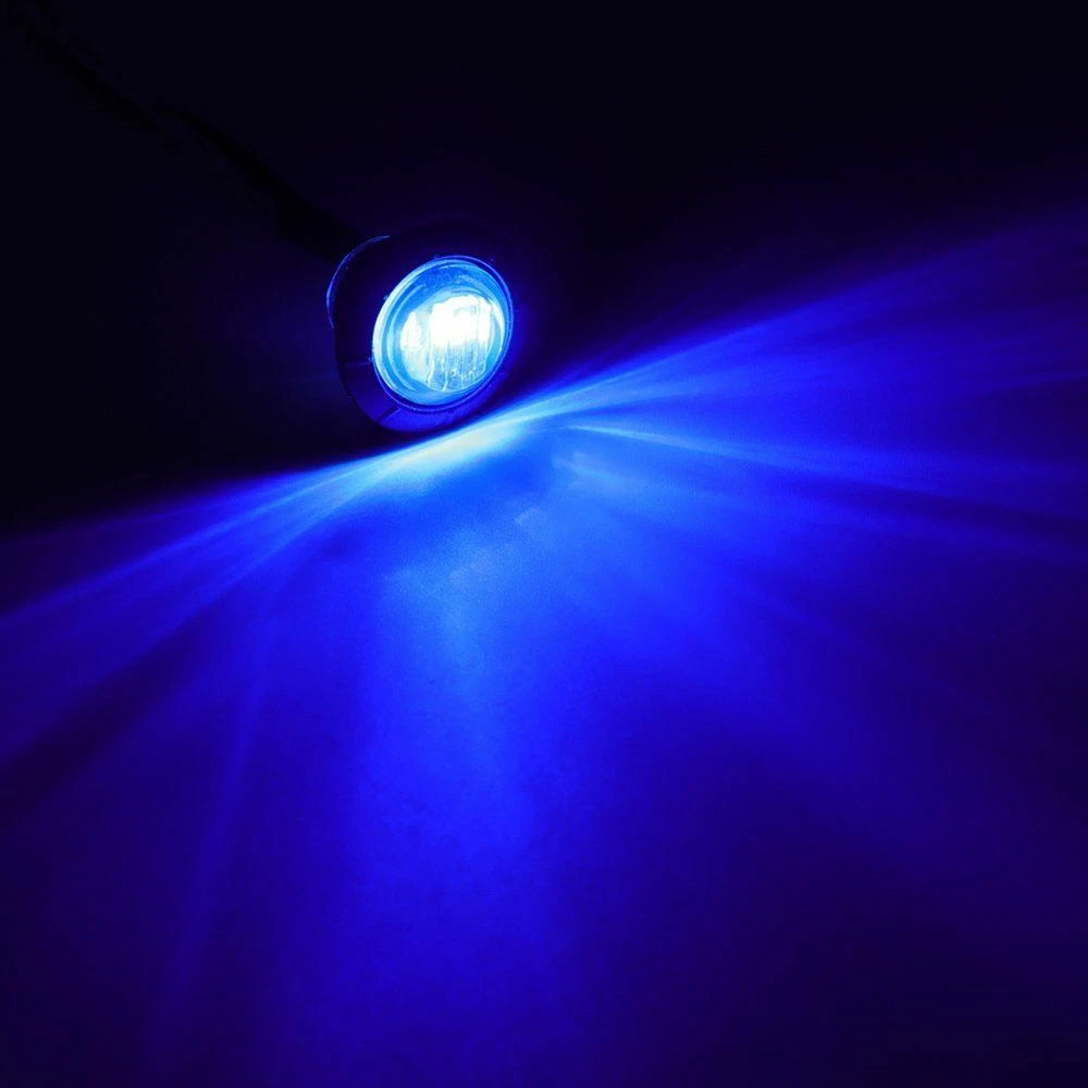 10X Blue Round Marine Boat Cabin Courtesy Lights Deck LED Walkway Stair Light
