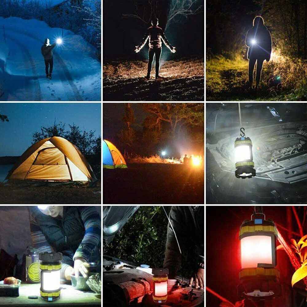 LED Camping Lantern & Power Bank – Rechargeable Tent Light, 6 Modes