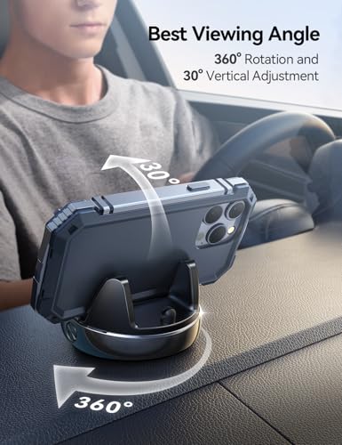 JOYROOM Car Phone Holder - 360° Adjustable Dashboard Mount for iPhone & Android