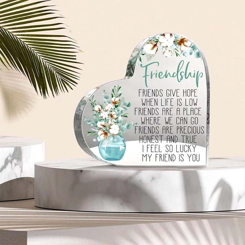 Friendship Gift Acrylic Plaque – For Best Friend, Birthday Thank You Gift for Her