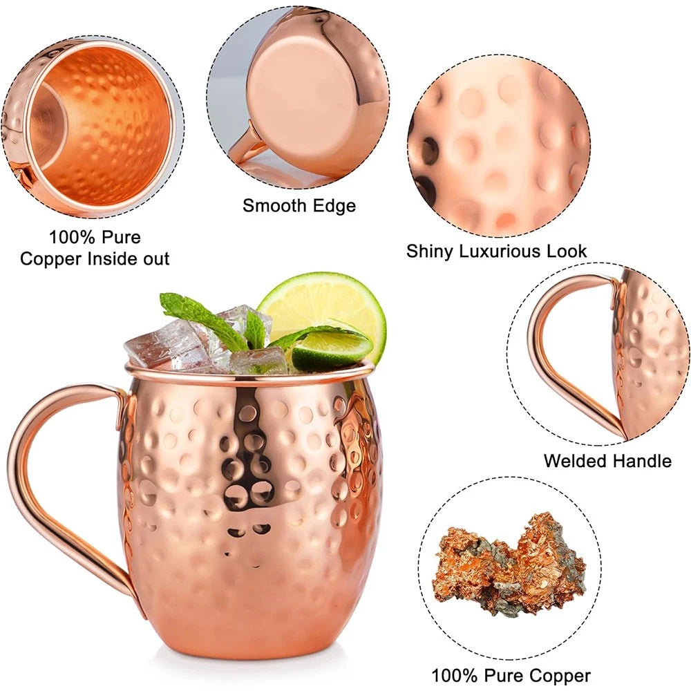 530ML Premium Copper Mule Mug for Moscow Mule, Coffee & Beer