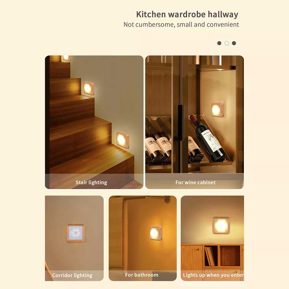 Motion Sensor Night Light – 6 LED Battery-Powered for Closet, Cabinet & Wall