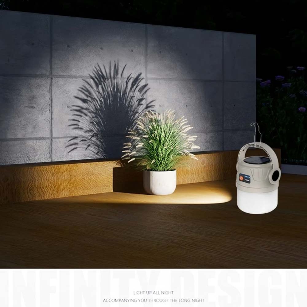 Solar Camping Lantern Flashlight - LED USB Rechargeable Tent Light for Outdoor Use