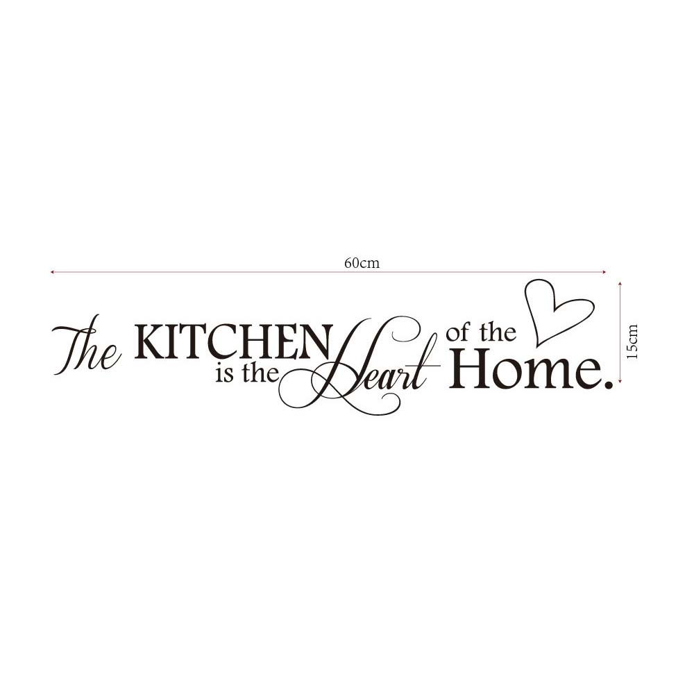 2PCS "The Kitchen Is The Heart of The Home" Vinyl Wall Stickers – 60cm Kitchen Decor