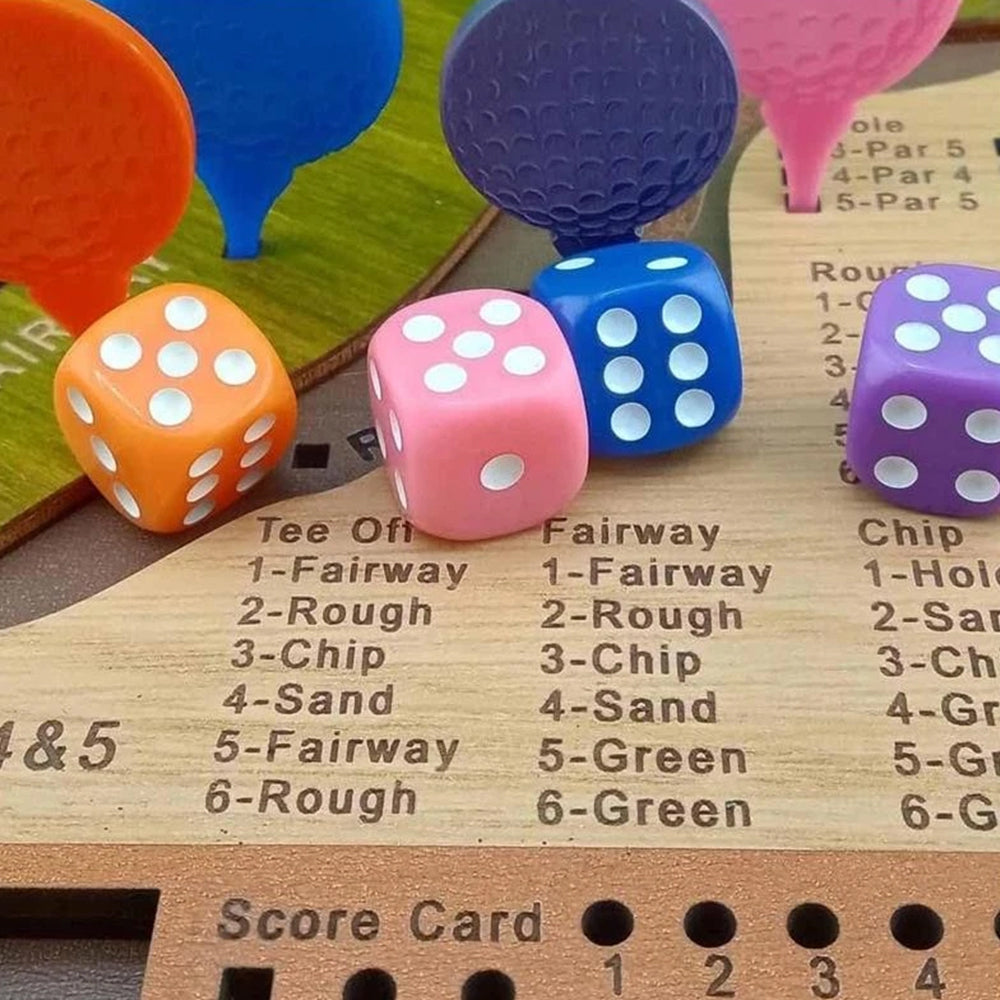 Mini Golf Dice Game – Tabletop Wooden Board Game, Family Fun Challenge