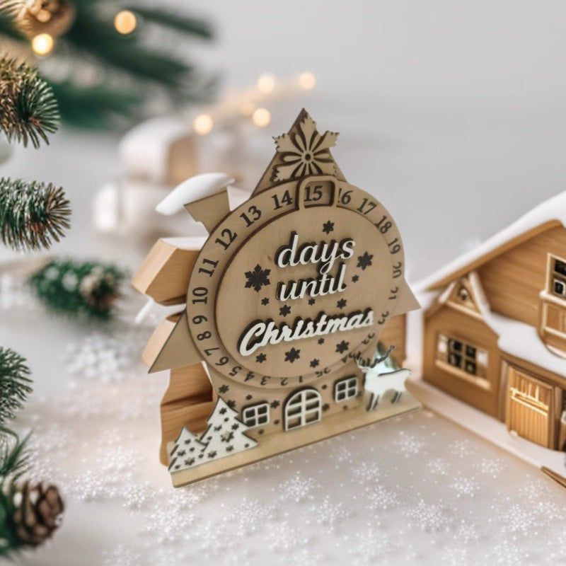 Wooden Advent Calendar - DIY Tabletop Christmas Countdown with Changeable Day