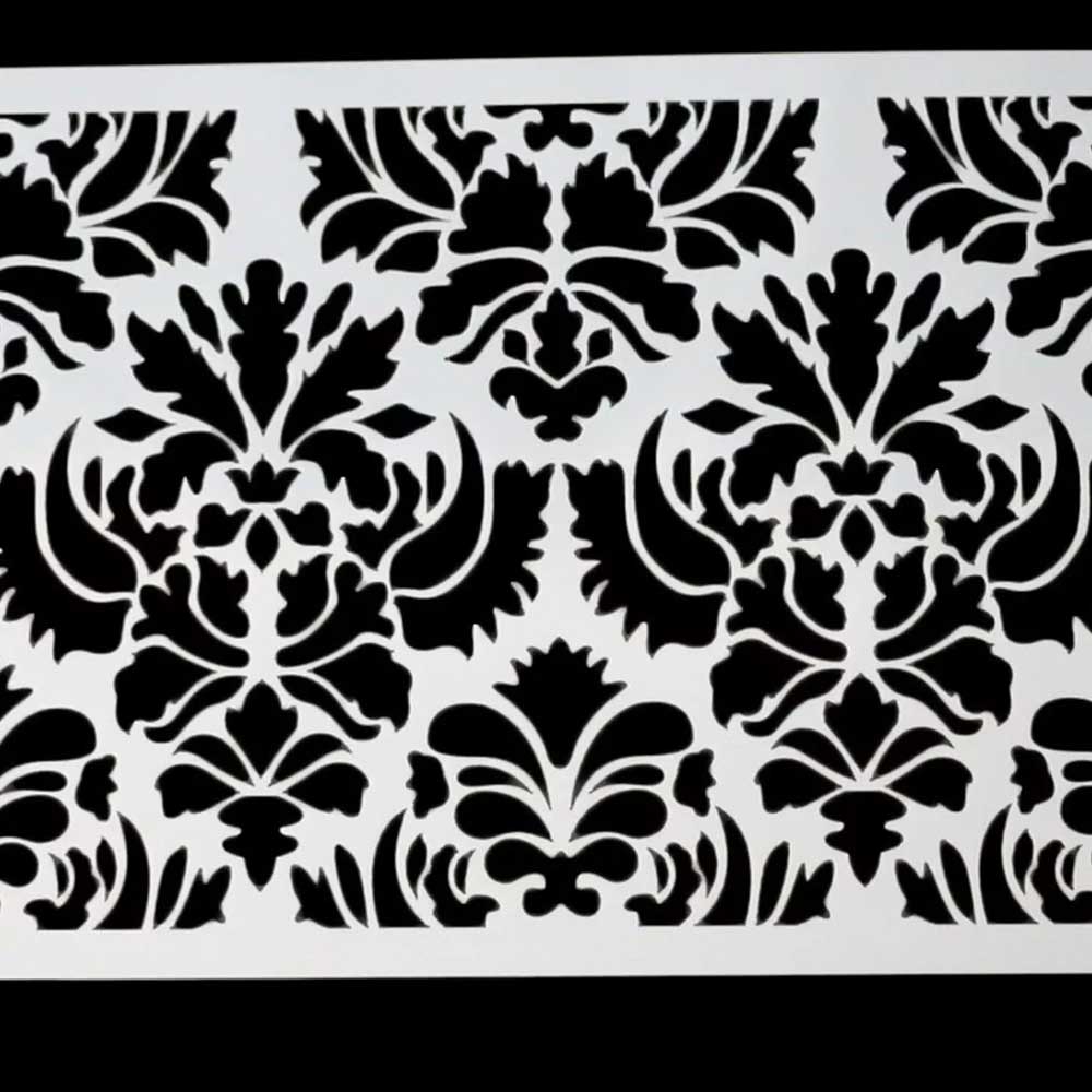 2x Side Fondant Damask Decor Lace Baking Tool Mould Flower Border Cake Stencil