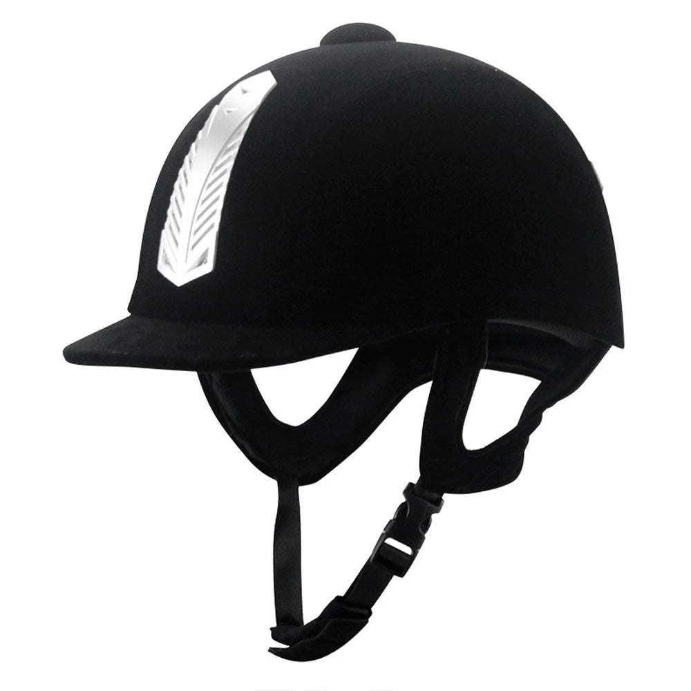 Black Horse Riding Helmet – Adjustable Safety Half Cover, 58cm Equestrian