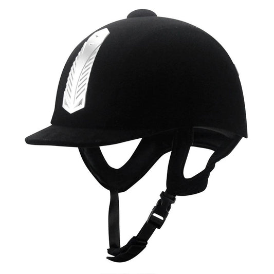 Black Horse Riding Helmet – Adjustable Safety Half Cover, 58cm Equestrian