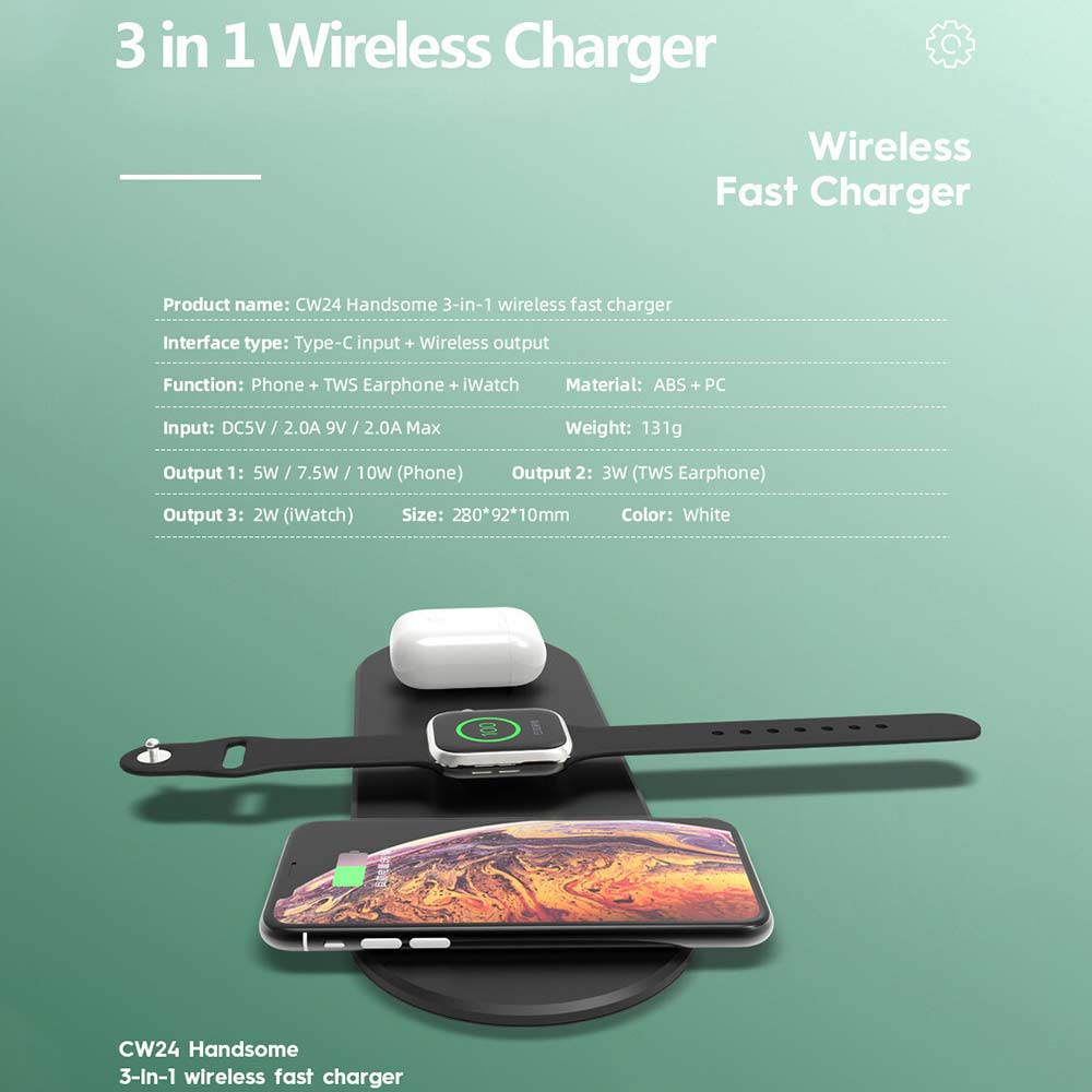 3-in-1 Wireless Charging Dock – for Apple Watch, iPhone & AirPods