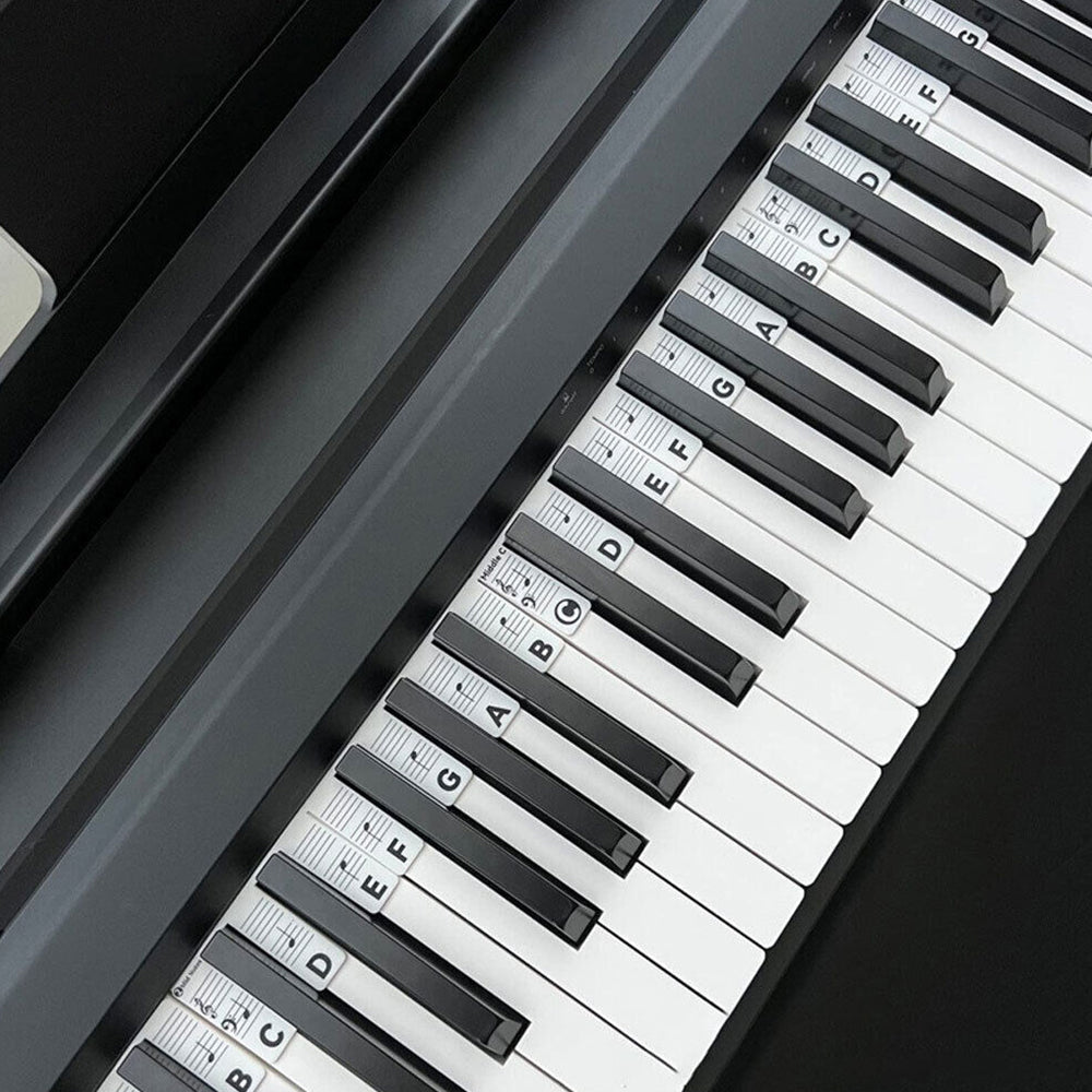 Removable Piano Keyboard Note Labels Reusable Silicone Piano Stickers for 88Keys